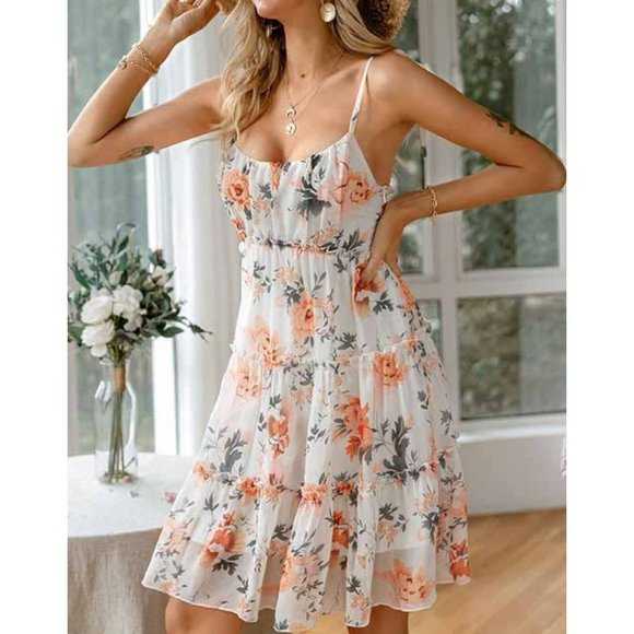 Lovely Floral Spaghetti Strap Mini Dress - Picture 3 of 6